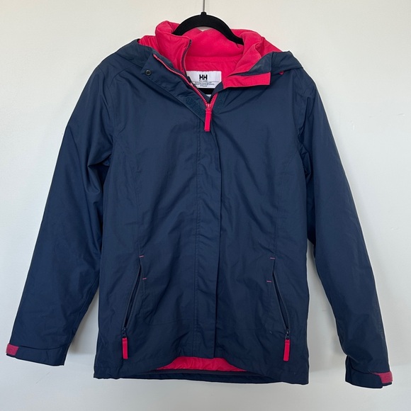 Helly Hansen Dark Blue and Bright Pink jacket L - Picture 1 of 11